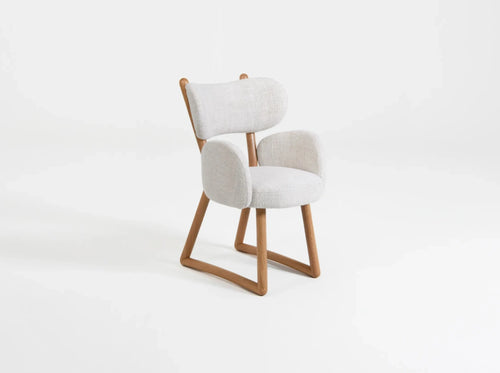 PIERRE AUGUSTIN ROSE POLUS 007 DINING ARMCHAIR H36.2" x D25.5" x W23.2" x SH18.5" x SW22.4"
