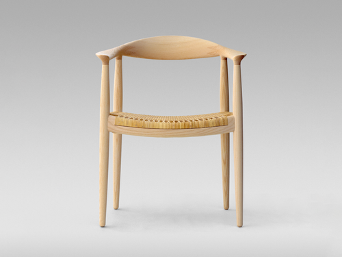 PP MOBLER HANS WEGNER PP501 ROUND CHAIR CANE W24.8" x D20.5" x H29.9 x SH17.3"