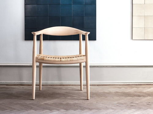 PP MOBLER HANS WEGNER PP501 ROUND CHAIR CANE W24.8" x D20.5" x H29.9 x SH17.3"