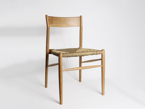 NON-STANDARD EQUATE DINING CHAIR OAK H33.5” x D17” x W19.5” x SH17.5”