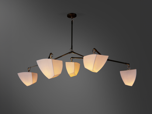 ANDREA CLAIRE STUDIO PORCELAIN CASSIOPEIA 5 V1 MOBILE CHANDELIER H17” x L57” x W26”