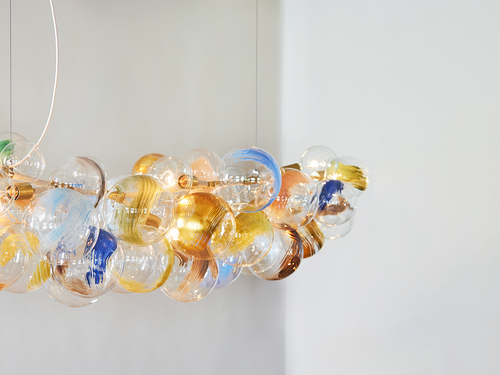 PELLE STROKES LONG 80 BUBBLE CHANDELIER L80" x H17" X D26"