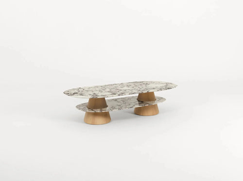 PIERRE AUGUSTIN ROSE PIETRA OVAL COFFEE TABLE L55" x D32" x H15.5"