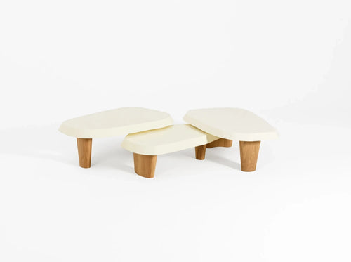 PIERRE AUGUSTIN ROSE MULTILAQUE TRIO TABLES