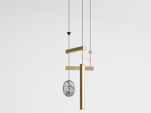 GIOPATO & COOMBES MILKY WAY CHANDELIER VERTICAL ELEMENTS 125 Ø24" x H50"