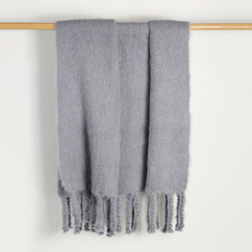 LENA REWELL MOHAIR THROW GREY/BLUE #332 51” X 71"