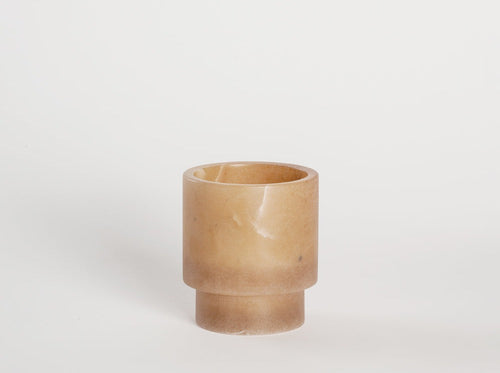 MICHAËL VERHEYDEN TEA LIGHT SMALL / ALABASTER TABAC Ø3” x H3”