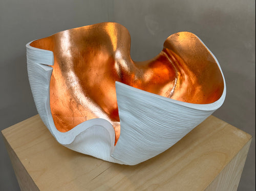 CHRISTINE EYER 'UNTITLED' CAST GYPSUM WITH COPPER L15" x W12.5" x H9"