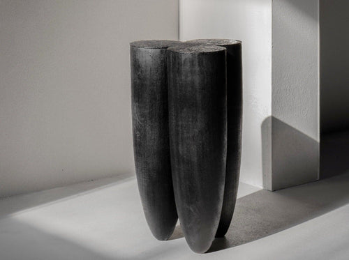 ARNO DECLERCQ FOUR LEGS STOOL / IROKO H19.5” x W11.5”