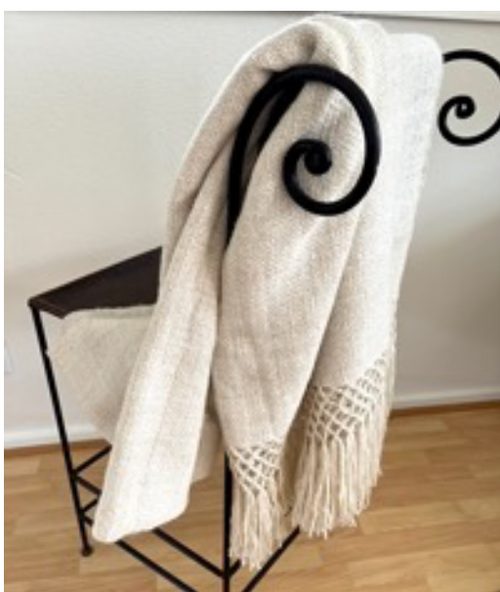 PATRONA TEXTILES LLAMA WOOL THROW WHITE