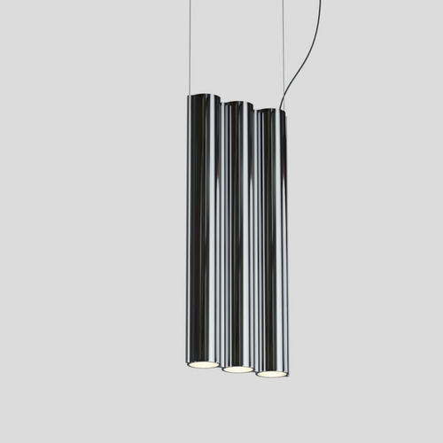 LAMBERT ET FILS SILO 3SB / MIRROR POLISHED ALUMINUM PENDANT W7.6" x D2.2" x H17"