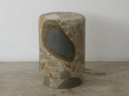 MICHAËL VERHEYDEN TABOU STOOL / BRECCIA ADRIANA Ø12.25” x H18”