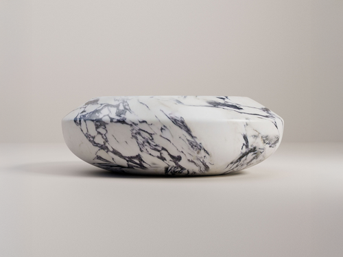 VERENA BRAUSCH ETERNEL SANS TEMPS COFFEE TABLE / WHITE ARABESCATO W43.3" x D34.6" x H14.5"