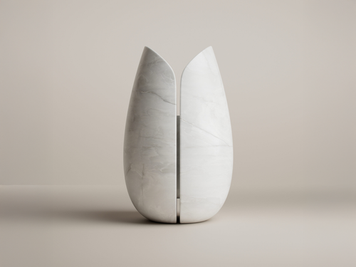 VERENA BRAUSCH WOW VASE / PIETRA BIANCA DI VICENZA Ø8.6" x H13.8"