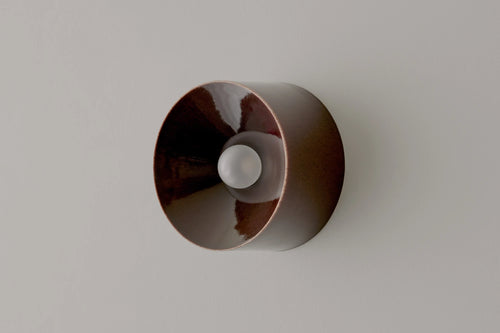 VOLKER HAUG STUDIO ANTON CERAMIC BROWN SCONCE Ø7" x D3.9"