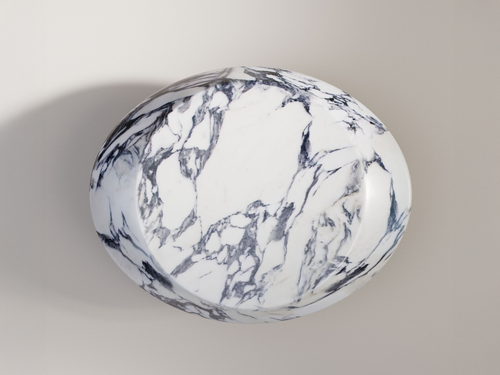 VERENA BRAUSCH ETERNEL SANS TEMPS COFFEE TABLE / WHITE ARABESCATO W43.3" x D34.6" x H14.5"