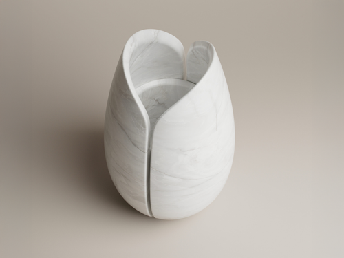 VERENA BRAUSCH WOW VASE / PIETRA BIANCA DI VICENZA Ø8.6" x H13.8"