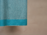 Load image into Gallery viewer, BEGG X CO ARRAN BORDER THROW / TEAL 60&quot; x 79&quot;
