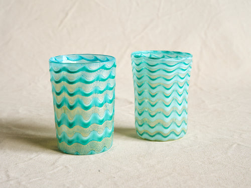 PAMPLEMOUSSE ERNEST LAGOON GLASS CUP / STYLE G H4" x Ø3"