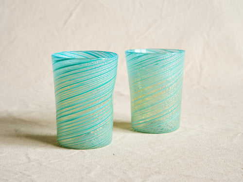 PAMPLEMOUSSE ERNEST LAGOON GLASS CUP / STYLE E H4" x Ø3"