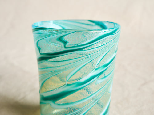 PAMPLEMOUSSE ERNEST LAGOON GLASS CUP / STYLE K H4" x Ø3"