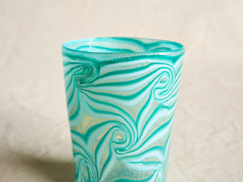 PAMPLEMOUSSE ERNEST LAGOON GLASS CUP / STYLE B H4" x Ø3"