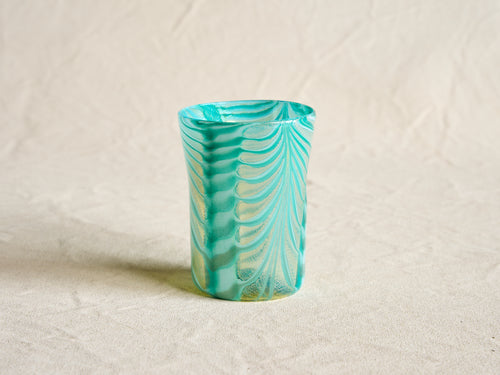 PAMPLEMOUSSE ERNEST LAGOON GLASS CUP / STYLE D H4" x Ø3"