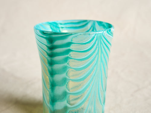 PAMPLEMOUSSE ERNEST LAGOON GLASS CUP / STYLE D H4" x Ø3"