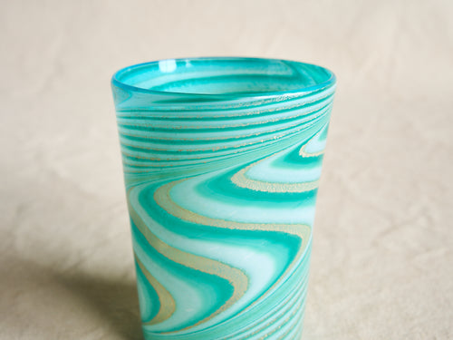 PAMPLEMOUSSE ERNEST LAGOON GLASS CUP / STYLE C H4" x Ø3"