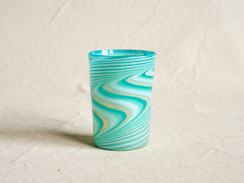 PAMPLEMOUSSE ERNEST LAGOON GLASS CUP / STYLE C H4" x Ø3"