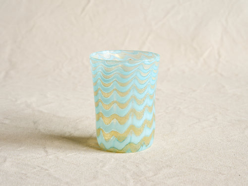PAMPLEMOUSSE ERNEST LIGHT BLUE GLASS CUP / STYLE G H4" x Ø3"