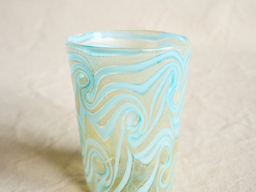 PAMPLEMOUSSE ERNEST LIGHT BLUE GLASS CUP / STYLE B H4" x Ø3"