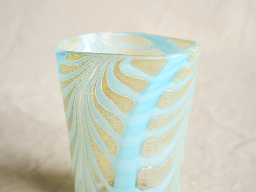 PAMPLEMOUSSE ERNEST LIGHT BLUE GLASS CUP / STYLE D H4" x Ø3"