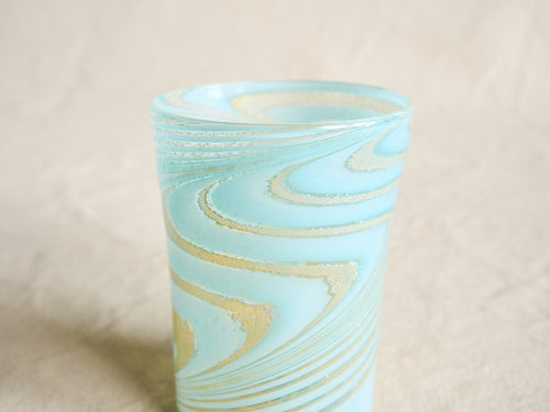 PAMPLEMOUSSE ERNEST LIGHT BLUE GLASS CUP / STYLE C H4" x Ø3"