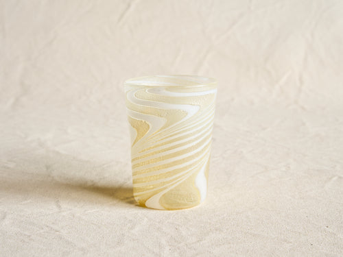 PAMPLEMOUSSE ERNEST WHITE GOLD GLASS CUP / STYLE C H4" x Ø3"