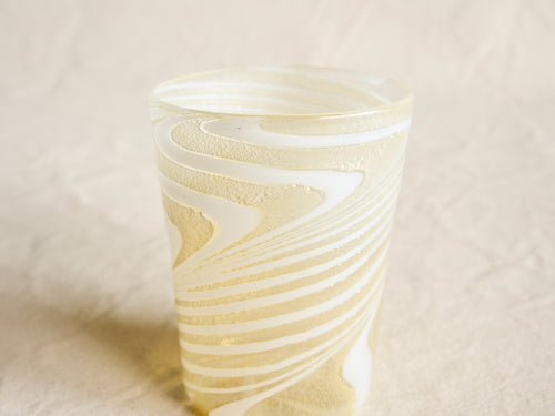 PAMPLEMOUSSE ERNEST WHITE GOLD GLASS CUP / STYLE C H4" x Ø3"