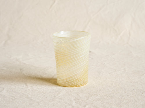 PAMPLEMOUSSE ERNEST WHITE GOLD GLASS CUP / STYLE E H4" x Ø3"
