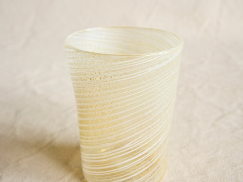 PAMPLEMOUSSE ERNEST WHITE GOLD GLASS CUP / STYLE E H4" x Ø3"