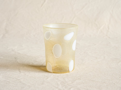 PAMPLEMOUSSE ERNEST WHITE GOLD GLASS CUP / STYLE J H4" x Ø3"