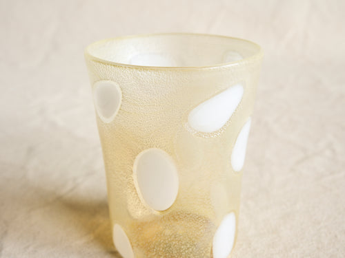 PAMPLEMOUSSE ERNEST WHITE GOLD GLASS CUP / STYLE J H4" x Ø3"