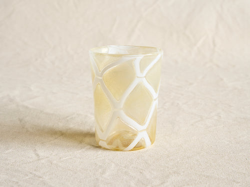 PAMPLEMOUSSE ERNEST WHITE GOLD GLASS CUP / STYLE A H4" x Ø3"