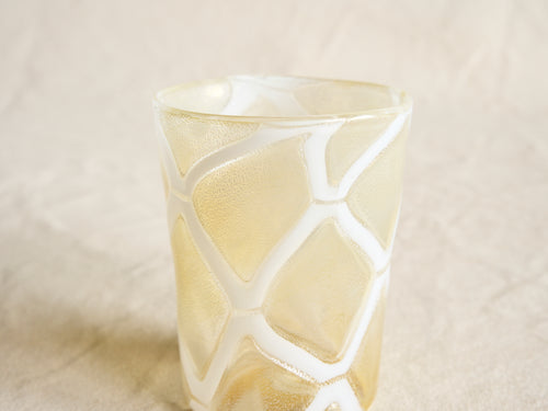 PAMPLEMOUSSE ERNEST WHITE GOLD GLASS CUP / STYLE A H4" x Ø3"