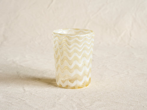 PAMPLEMOUSSE ERNEST WHITE GOLD GLASS CUP / STYLE G H4" x Ø3"