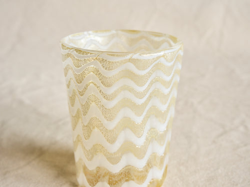 PAMPLEMOUSSE ERNEST WHITE GOLD GLASS CUP / STYLE G H4" x Ø3"