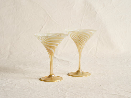 PAMPLEMOUSSE ERNEST WHITE GOLD MARTINI GLASS / STYLE C H6.5" x Ø5"