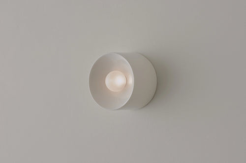 VOLKER HAUG STUDIO ANTON CERAMIC CRISP WHITE SCONCE / MINI Ø5.1" x D3.4"