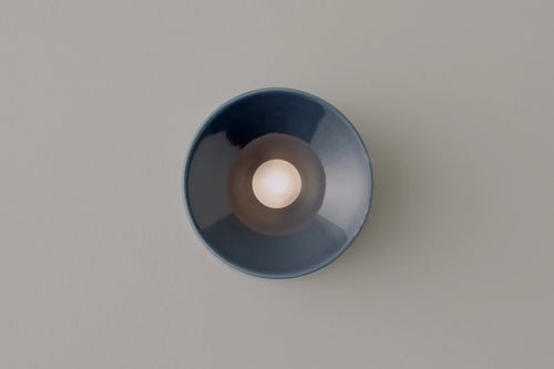 VOLKER HAUG STUDIO ANTON CERAMIC BLUE SCONCE Ø7" x D3.9"