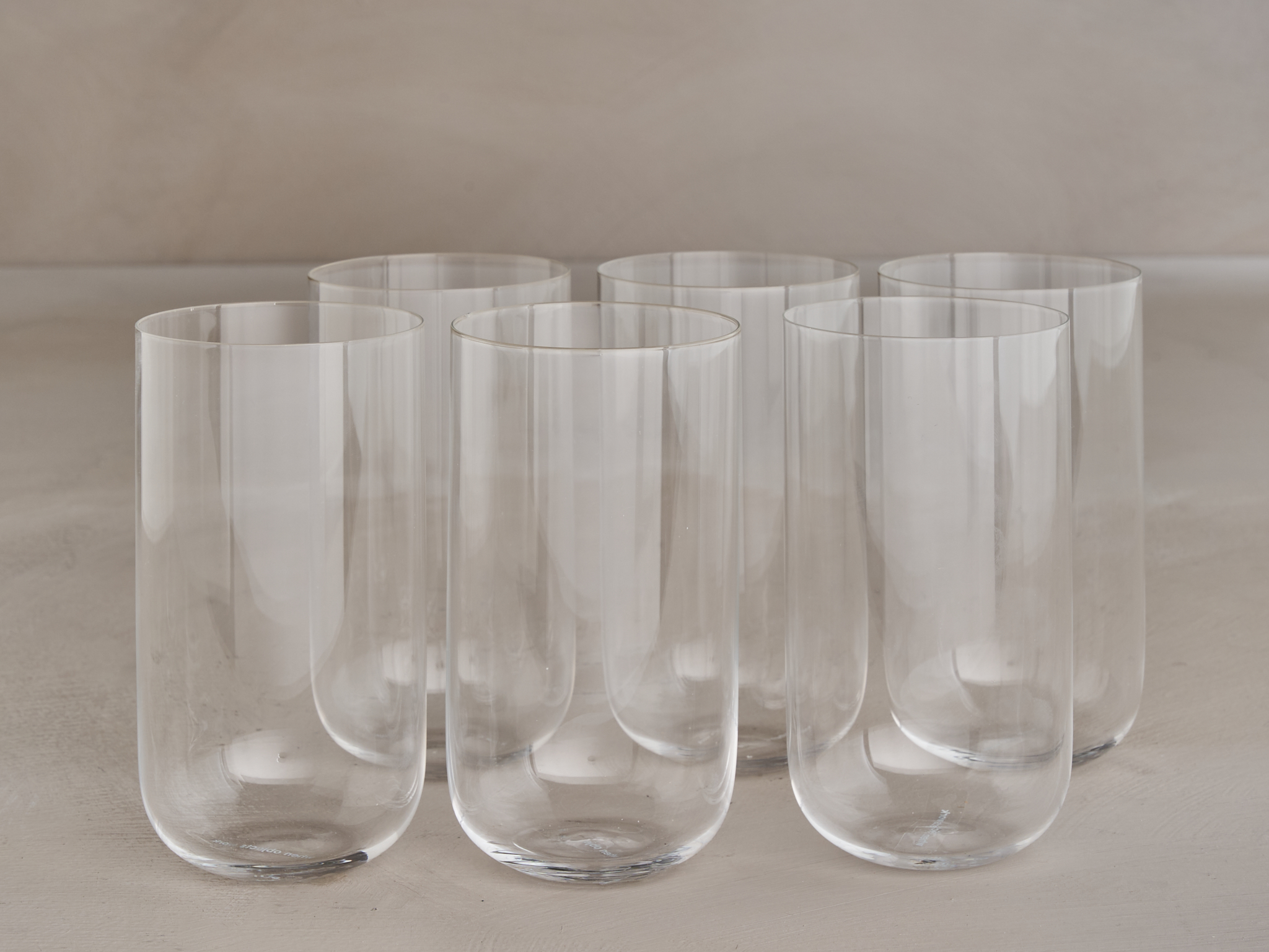 WHEN OBJECTS WORK VINCENT VAN DUYSEN LONG DRINK GLASSES / CLEAR set of 6 Ø3 x H5" **