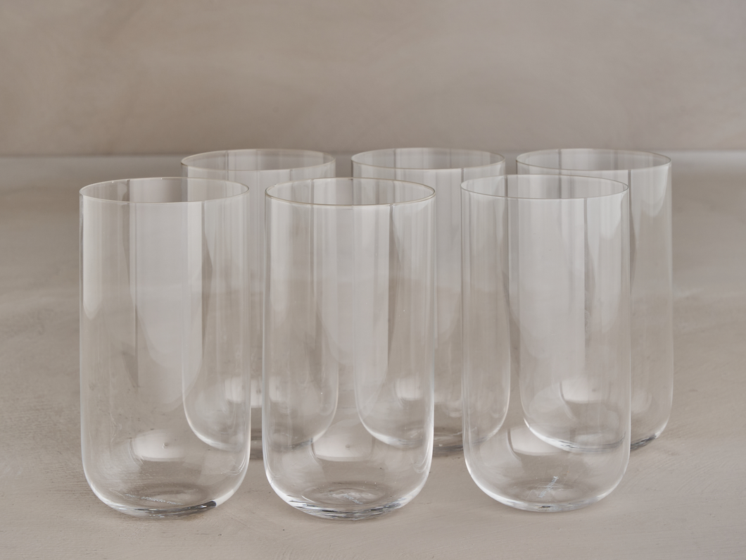 WHEN OBJECTS WORK VINCENT VAN DUYSEN LONG DRINK GLASSES / CLEAR set of 6 Ø3 x H5