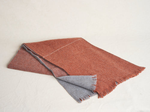 TEIXIDORS NOMAD THROW / COPPER + LEAD GREY W55” x L71"